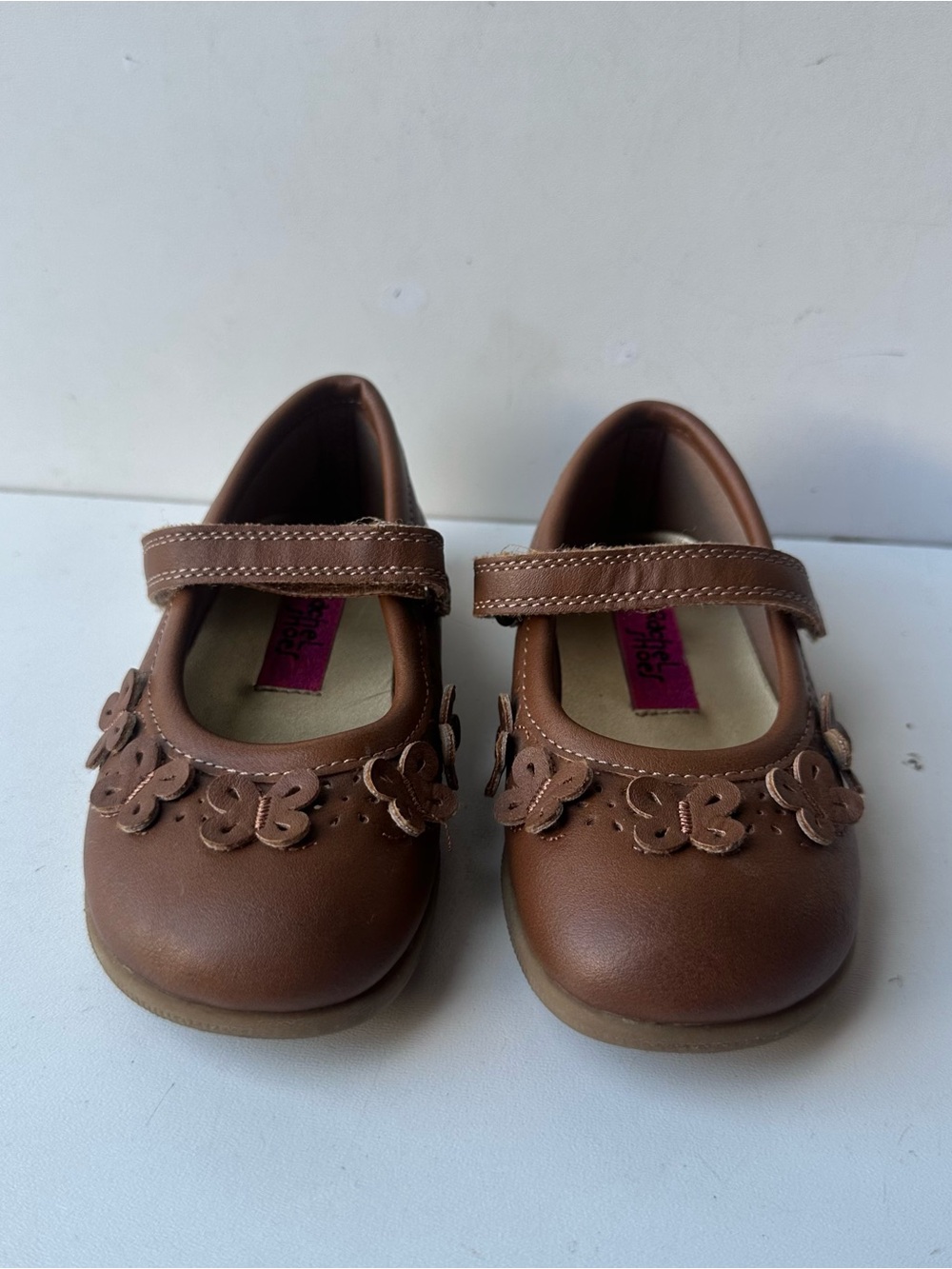 Rachel Shoes Toddler Girls Brown Mary Jane Butterfly Flats Size 7M￼